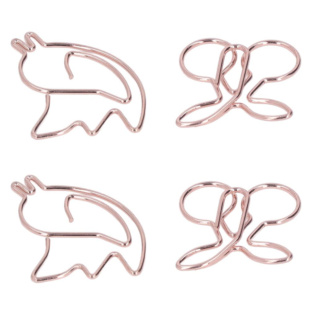 100Pcs Cute Paper Clips Cherry Hummingbird Style Electroplated Metal Gold Color Planner Clips for Home Office Study