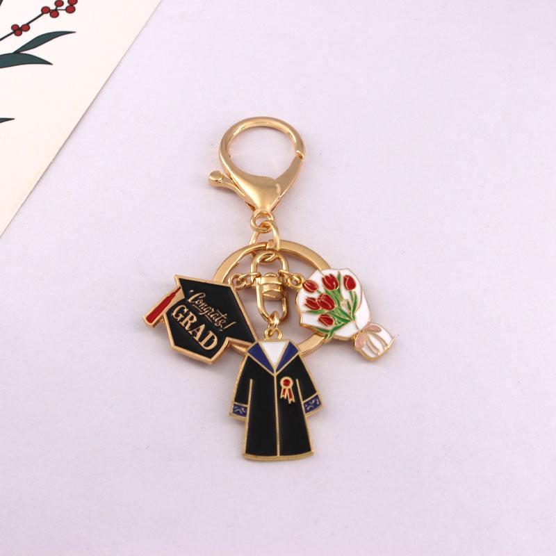 Простой креативный персонализированный брелок для ключей на выпускной, классический, унисекс, академический, платье, кулон, сувенир для студентов, подарки на выпускной