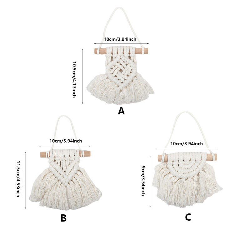 Ручная работа, мини-подвеска в стиле макраме, настенный гобелен в стиле радуги, украшение для автомобиля в стиле бохо для спальни, комнаты для девочек