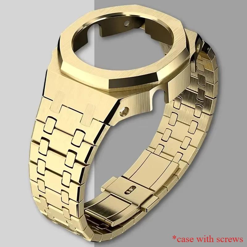 Металлический корпус 4-го поколения Безель Рамка GA2100 GAB2100 Casioak Мод Кит Модификация Рамка Для GA2110 Металлический Резиновый Ремешок Аксессуар Оптом