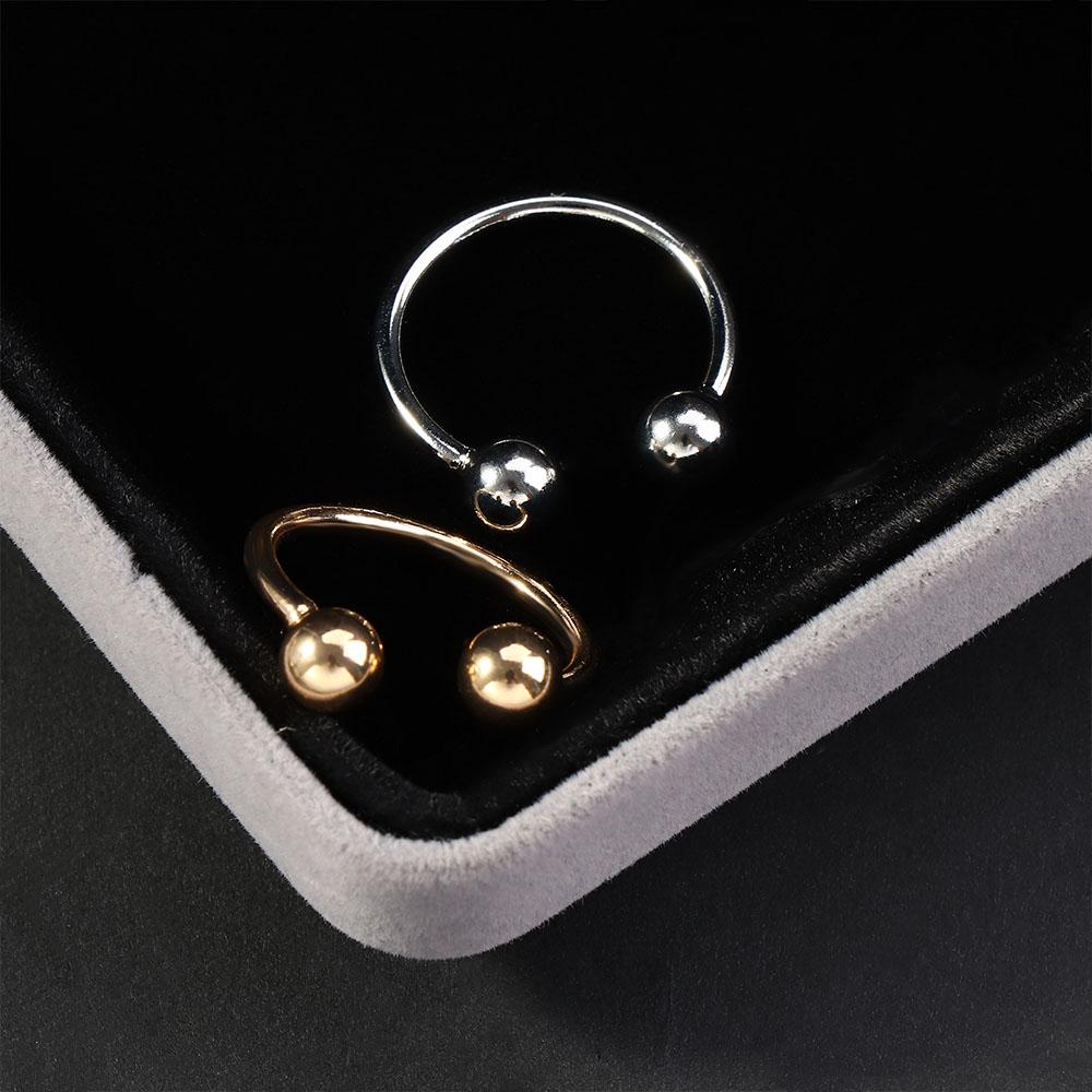 Personality Gold Women Silver Double Ball Knuckle Male Jewelry Unisex Rings Joint Ring Copper Ring