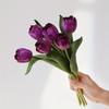 6 шт. Увлажняющие тюльпаны с ощущением живых цветов, Свадебные букеты в руку, Декор для дома, Искусственные цветы