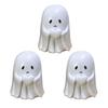 3 Pcs Halloween Ghost Figurine Spooky Small White Ghost Statue Resin Tabletop Ornaments for Indoor Home Office Desk Decor