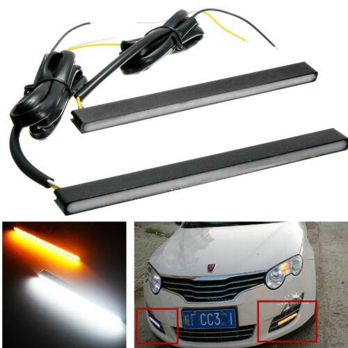 2 Pcs Waterproof Ultra Slim Switchback 30LED Amber+White Car Fog Light Bar DRL