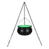 Halloween Witch Cauldron with Green Light Eyeballs for Outdoor Garden Lawn or Patio Decoration 30 7 Inch Tall Tripod