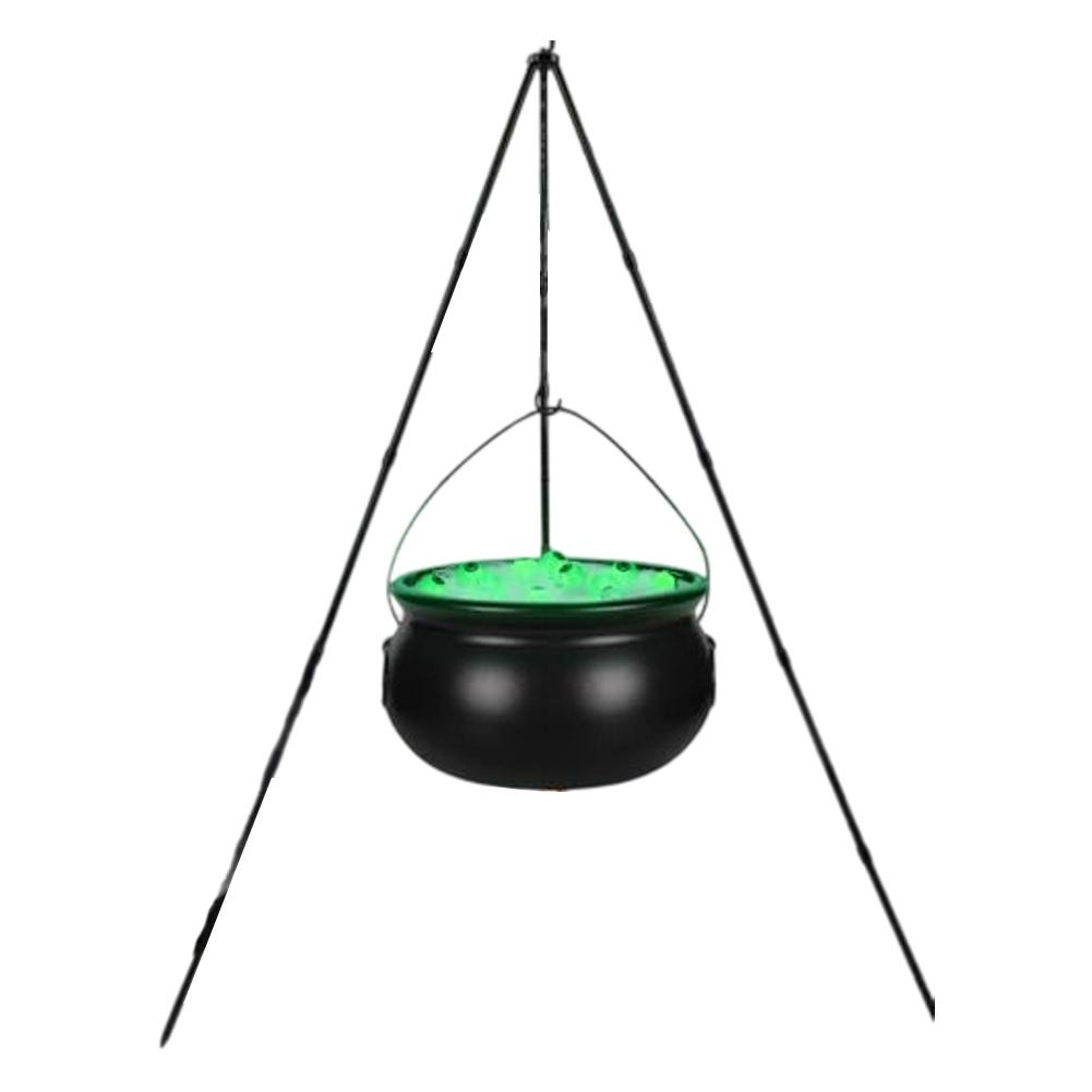 Halloween Witch Cauldron with Green Light Eyeballs for Outdoor Garden Lawn or Patio Decoration 30 7 Inch Tall Tripod