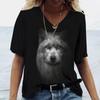 Летняя женская футболка Animal Wolf Clothing 3D Printed T Shirt