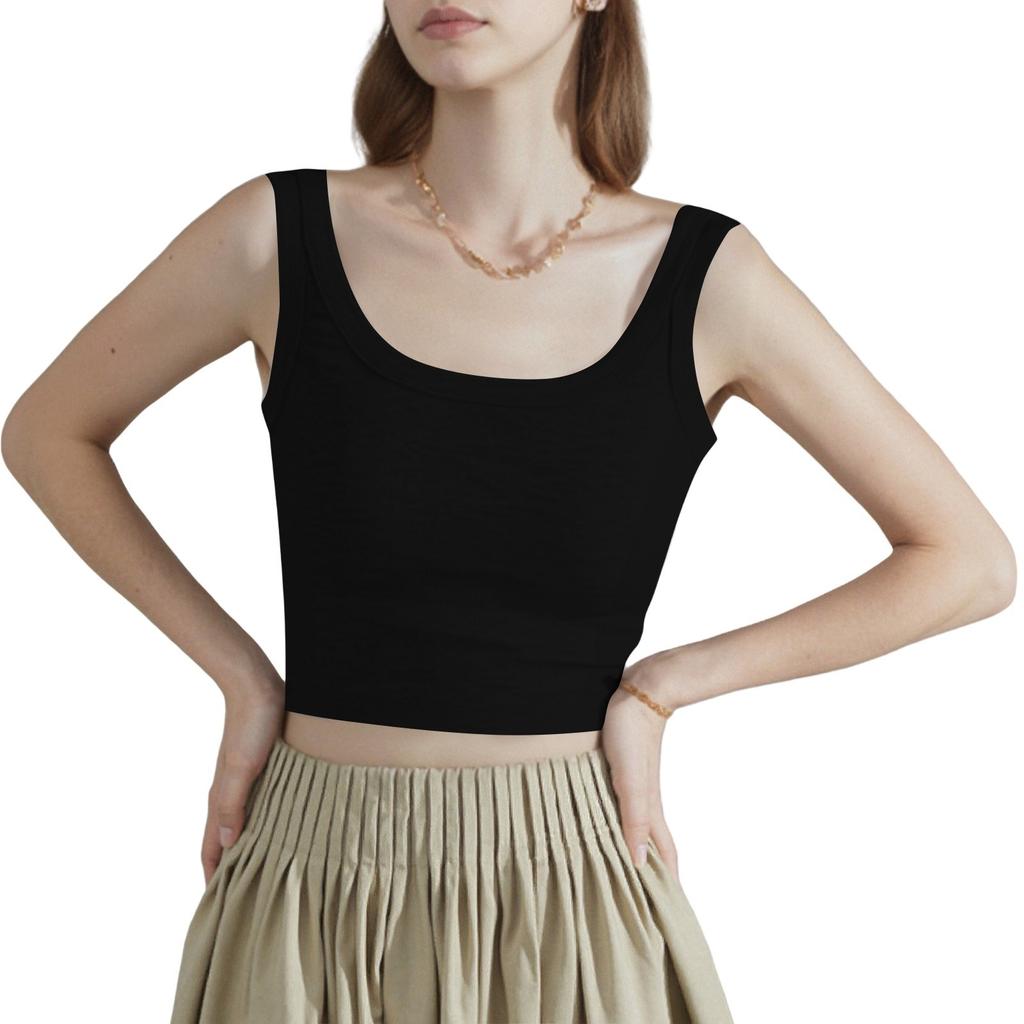 Женская майка-бюстгальтер с чашечками, женский однотонный бюстгальтер, внутренний слой, внешний слой, базовая рубашка