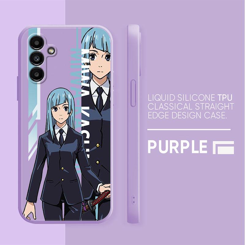 Luxury Case For Samsung Galaxy A21s A71 A50 A01 A31 A03s A11 A02 A51 A70 M02s Anime Jujutsu Kaisen Tpu Square Liquid Cover