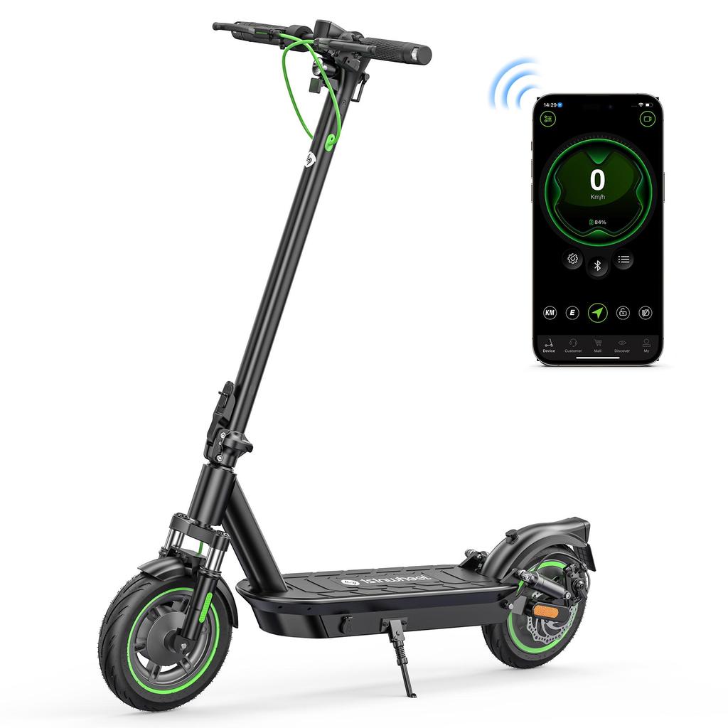 isinwheel ABE-S10plus 10'' Electric Scooter 20km/h Max Speed 500W Motor 36V15Ah Battery 50km Max Range with APP Control