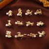 Cute Matte Gold Zodiac Brooch Vintage Animal Brooch Clothing Brooch Rabbit Dog Ma Long Pig
