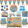 Blippi Birthday Party Supplies Paper Cups Plates Banner Straw Kids Balloon Decor