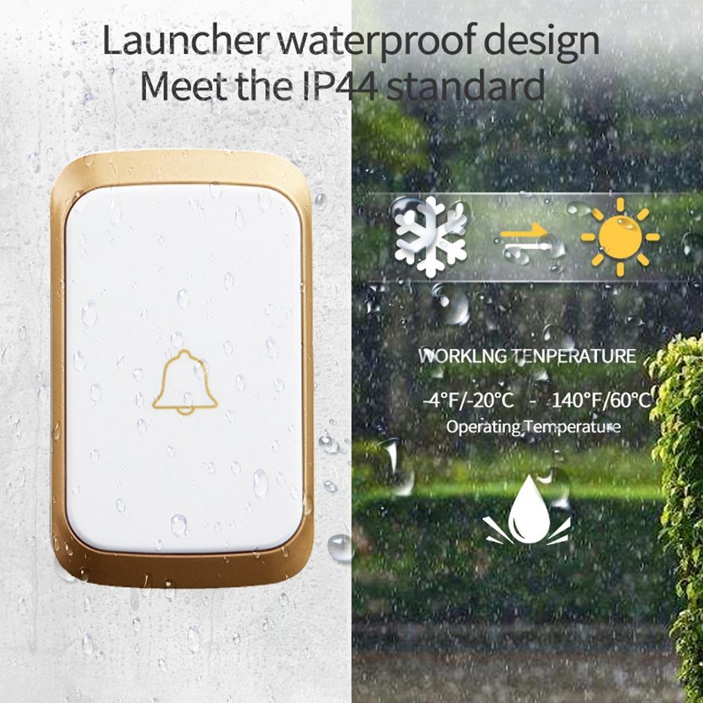 Waterproof Intelligent Door Chime Remote Welcome Doorbell 300M Doorbell  For Patient