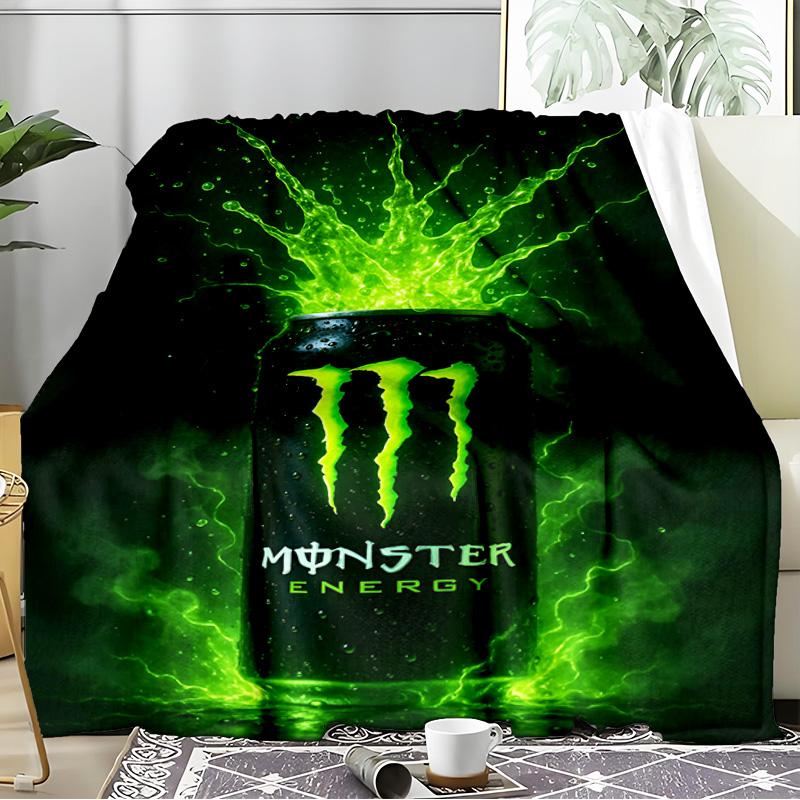 Monster Drink Blanket Flannel Throw for Sofa, Indoor, Camping, Living Room, Office, Chair, And Bed Soft Birthday Gift