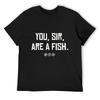 You, Sir, Are a Fish | Red Dead Redemption 2 Inspired Design T-Shirt Tops Blue Archive Big and Tall T Shirts for Men