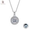 Ожерелье из стерлингового серебра S925, роскошное, 1 карат, круглый 8H8A VVS муассанит, подвеска, ключичная цепочка, аксессуары для девушки