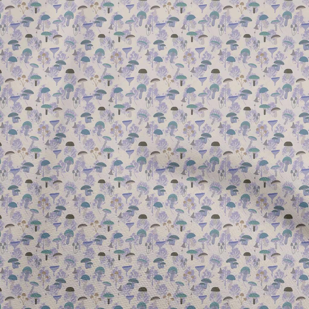 oneOone Cotton Flex Dusty Violet Fabric Autumn Mushroom Fabric For Sewing Printed Craft Fabric By The Yard 40 Inch