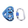 Double Shaft Pulley Aluminum Alloy HeartShaped Hanging Wheel Rock Climbing Machinery Supplies(Blue )