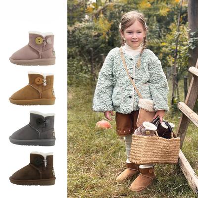 Новые высокие бархатные зимние сапоги для детей из водонепроницаемого хлопкового материала