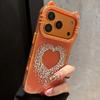Алмазный Чехол-Ушки Кошки Funda Для Для Iphone 17 Pro Max 16 Pro Чехлы с Стразами в Форме Сердца Для Для Iphone 1 ProMax 14Pro 13Pro Ударопрочный Чехол