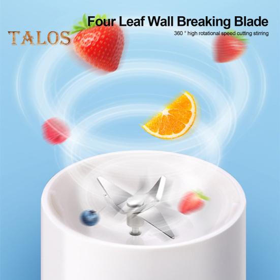 Электрическая соковыжималка объемом 380 мл, перезаряжаемая, смузи-машина с 6 лезвиями, дорожная бутылка без бисфенола А для льда, фруктов, овощей, портативный блендер для домашнего/уличного использования