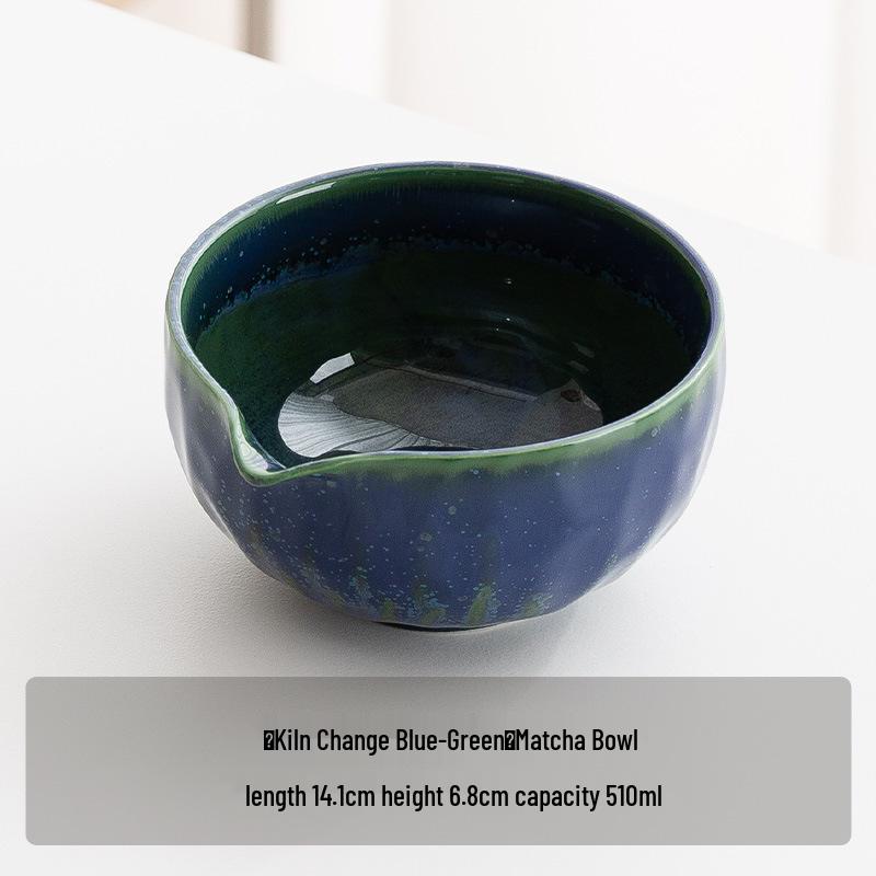 Handmade Japanese Matcha Ceramic Tea Bowl and Bamboo Whisking Tool