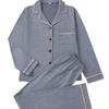 Womens Solid Color Pajama Set Long Sleeve Top Pants Soft Comfortable Loungewear Home