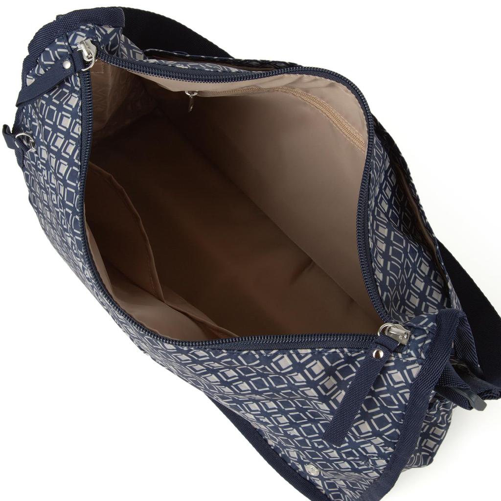 Hiromichi Nakano Fesli Shoulder Bag with Back Navy 17522 Women's Pocket, (Geometric Pattern), No.