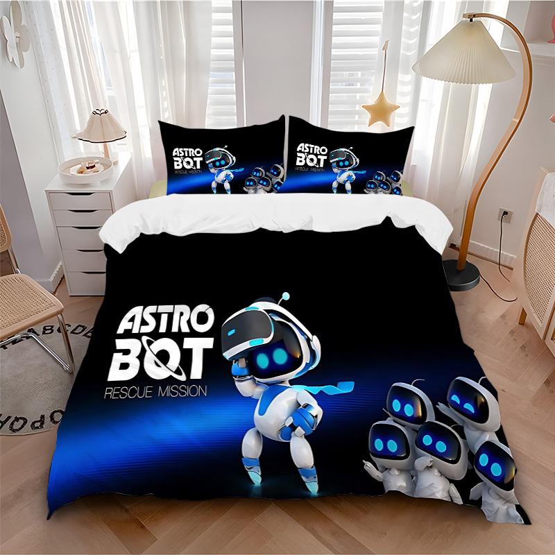 Astro Bot Rescue Mission Print 3Pcs Bedding Setduvet Cover With 2 Bedropillowcase Home Birthday Gift