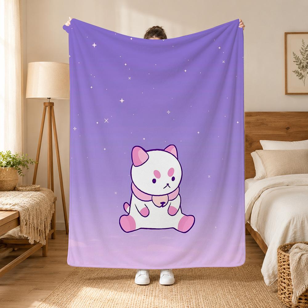 Bee and PuppyCat Animation Series Throw 240g flannel blanket, suitable for sofas, beds, offices, exquisite gift blankets