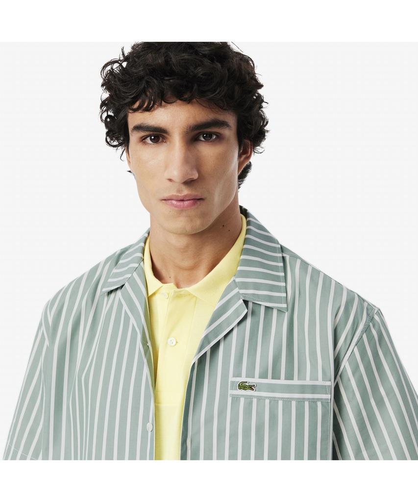 Мужская гавайская рубашка LACOSTE в полоску с коротким рукавом Ch9083-55G Bli