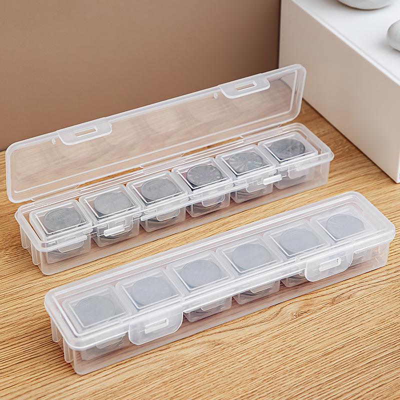 Прозрачные Прямоугольные Капсулы для Монет Контейнер Держатель Коробка для Хранения Пластик Для Хранения Монет Контейнеры