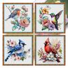 4pcs Full Embroidery Eco-cotton Thread 18CT Printed Animal Cross Stitch Artwork
