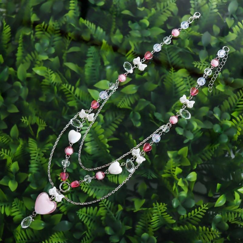 Простое ожерелье Бусы Ожерелье с шикарным кулоном Модное шейное украшение Многослойное ожерелье Подарок для женщин и девушек