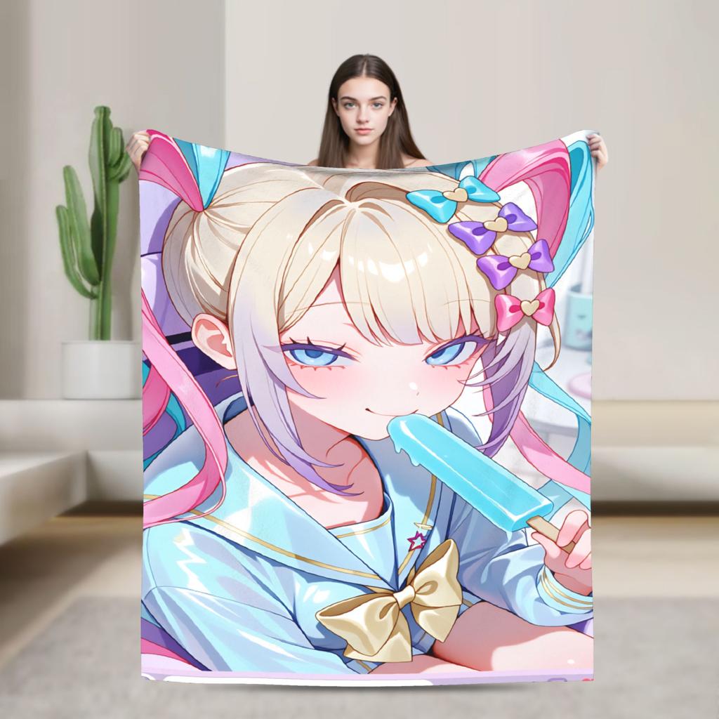 Needy Streamer Overload Kangel Flannel Blanket Winter  Soft Throw Blanket for Girls Boys Room Fashion Bedspread Sofa Bed Cover
