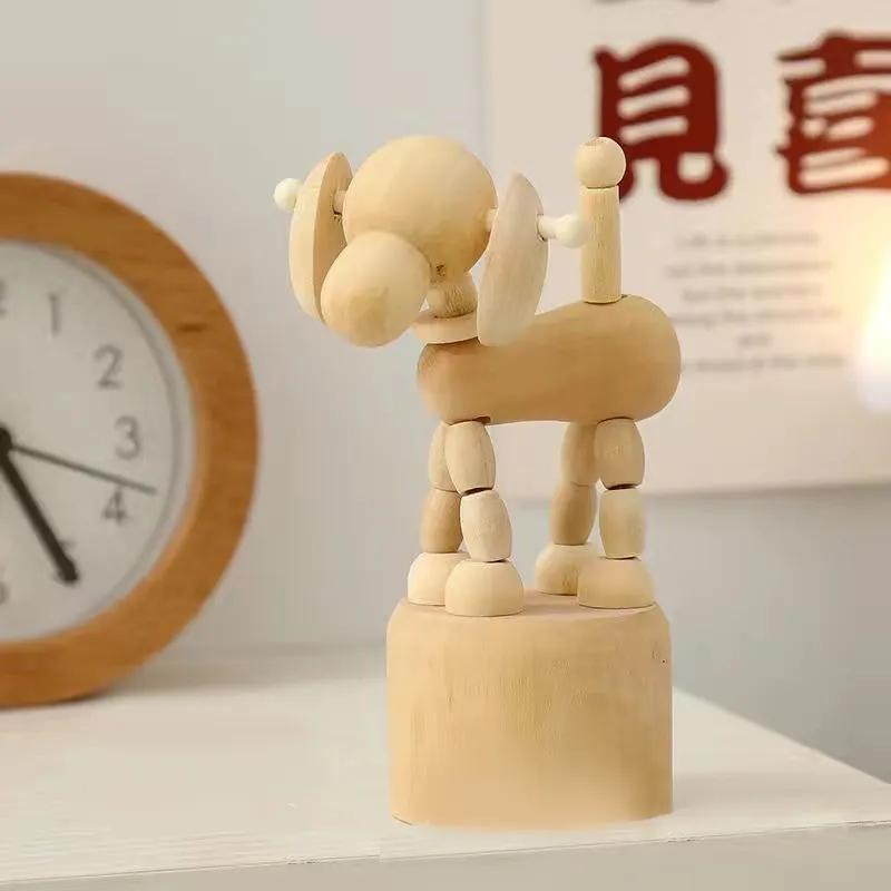 Деревянные поделки и украшения Мультяшные креативные DIY Белые животные Деревянные украшения Детский сад Рабочий стол Деревянная бочка Украшение YLE553