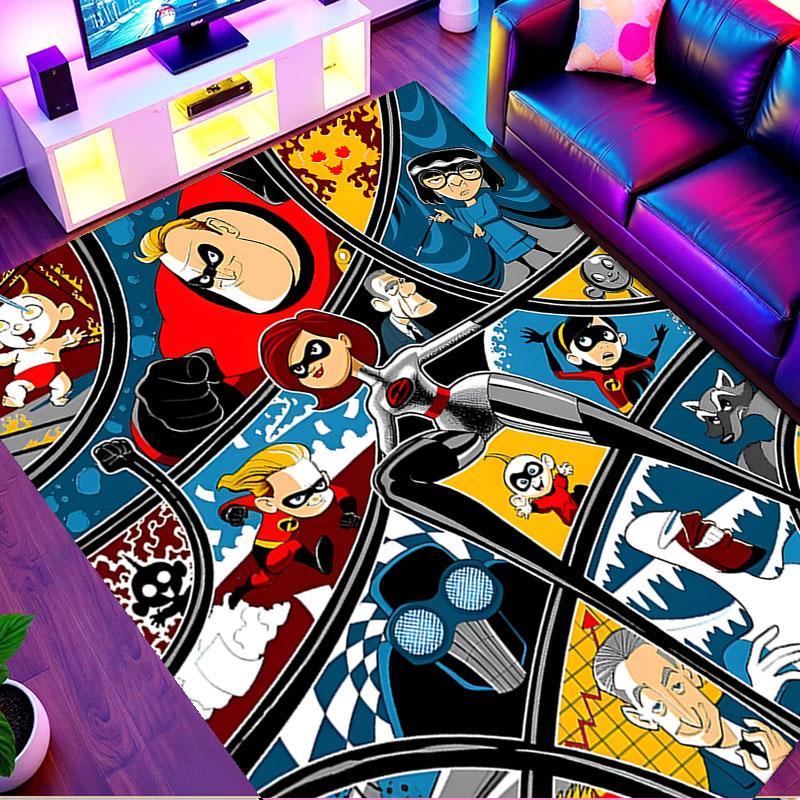 Incredibles Print Rug, Washable Floor Carpet, For Entryway Dorm Laundry Room Office Study, Home Decor Birthday Christmas Gift
