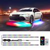 Беспроводное приложение с пультом дистанционного управления RGB Автомобильные неоновые комплекты Внешние атмосферные огни шасси 4 в 1 Волоконно-оптические световые полосы для всех типов транспортных средств