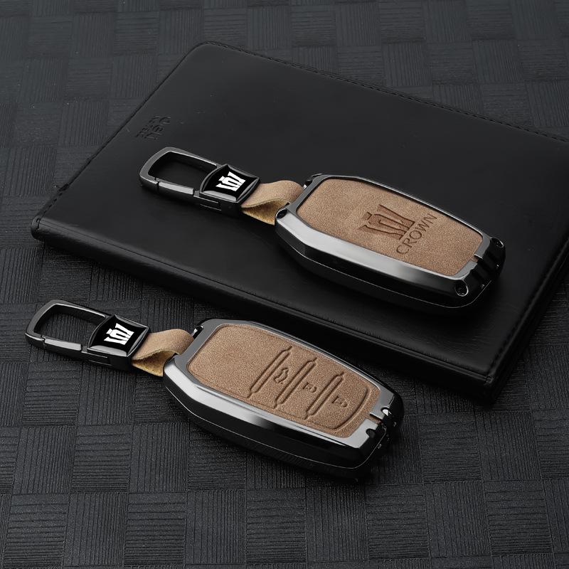 Premium Metal Key Cover for Toyota Crown - High-end Car Accessory Key Shell & Buckle