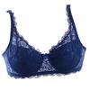 Women's Sexy Ultra-thin Gathered Lace Underwear Bow Decoration Breathable with Deep V-shaped Push Up Bra