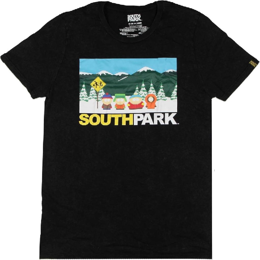 Мужская футболка с коротким рукавом и графическим принтом South Park, Взрослая, Остановка автобуса