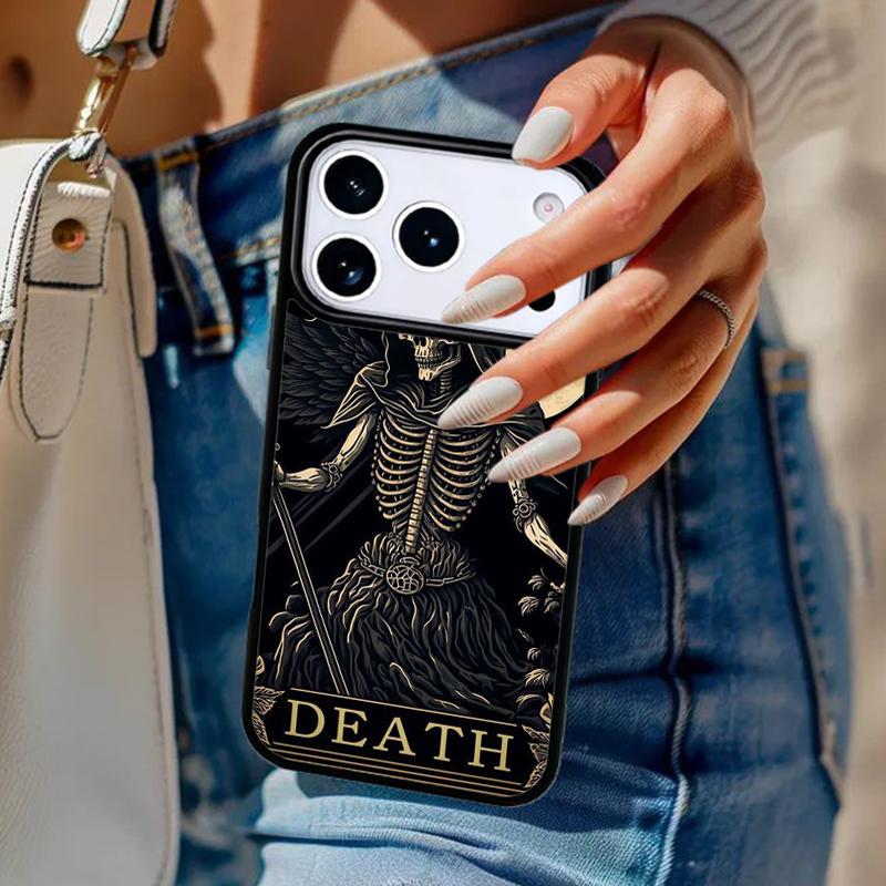 The Hermit Tarot Card Grim Reaper Phone Case For iPhone 17 Air 14 15 13 12 Max Cover For Apple 16e 11 Pro Max Plus Coque