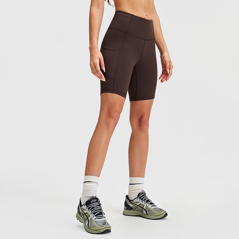 High-Waisted Yoga Shorts Women With Pockets High-Elastic Compression 5-Inch Workout Leggings Outdoor Cycling Tight