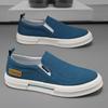 New Comfortable and Breathable Canvas Round Head Casual Versatile Daily Fashion Trend Foot Cover Solid Color Platform Men's Board Shoes