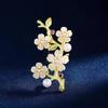 Yishu Pear Blossom Brooch High-End Women'S Niche Design Sense Brooch Pearl Enamel Blossom Pin Suit Coat Accessories