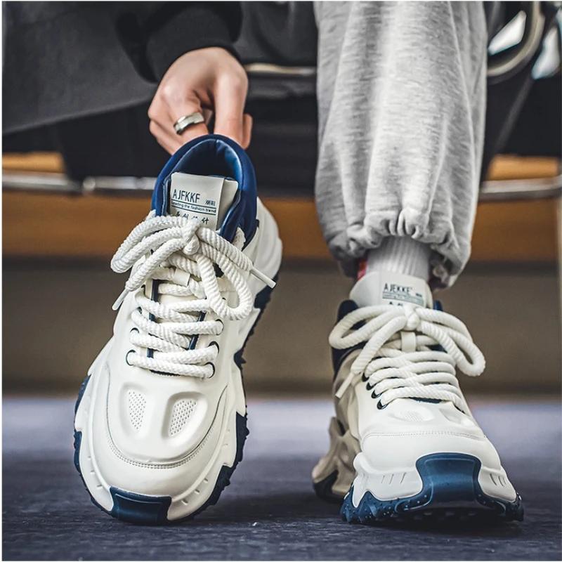 Платформа Мужские Кроссовки Мода Мужская Повседневная Обувь для Скейтборда Удобная Износостойкая Нескользящая Мужская Обувь для Бега