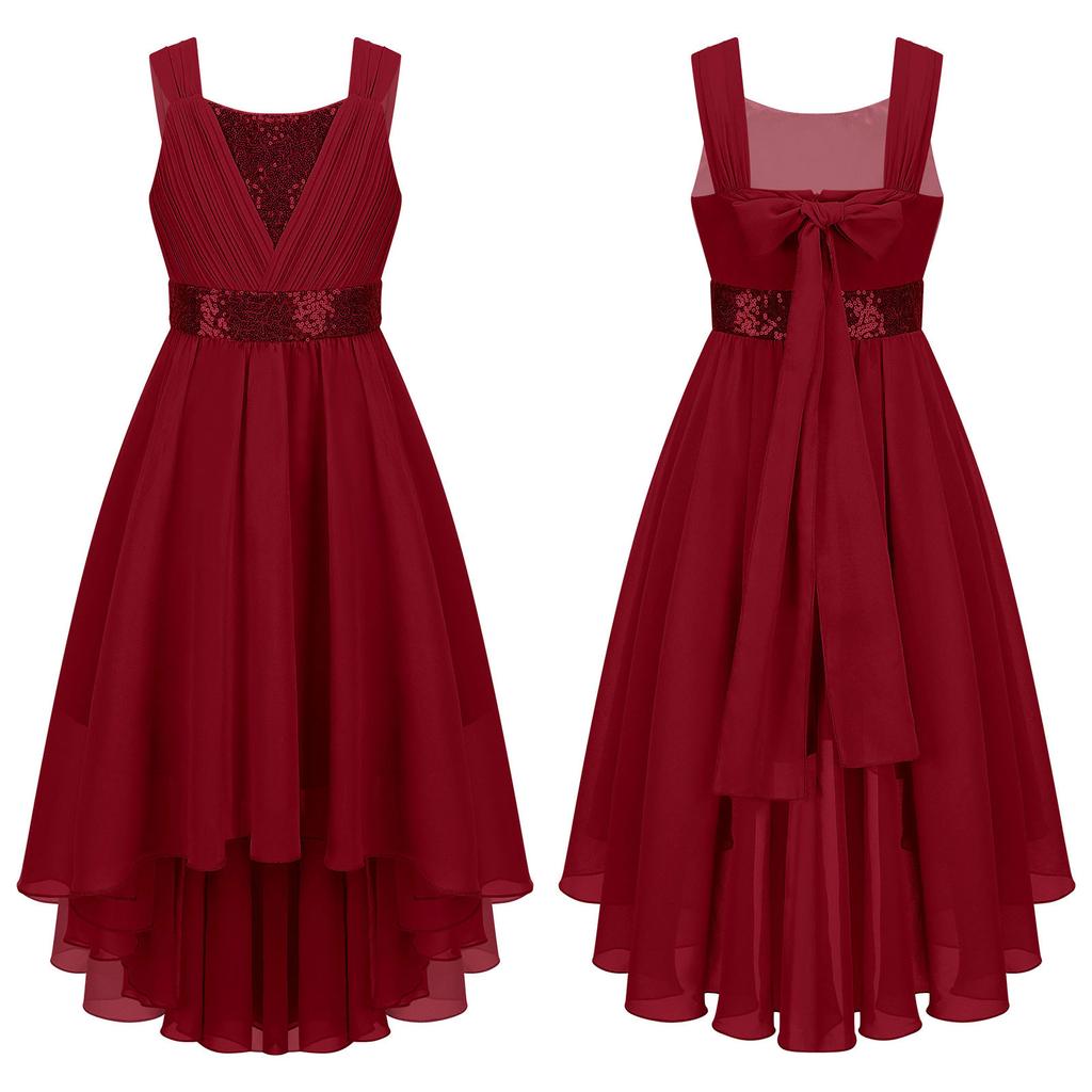 Girls Sleeveless Dress Kids Princess Pageant Wedding Bridesmaid Party Dress First Communion Dress