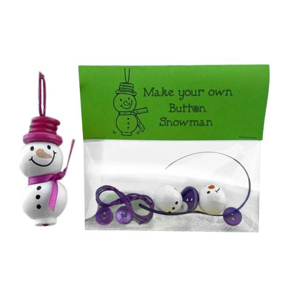 Сделай сам Рождественское украшение из пуговиц Пуговичный снеговик Набор для украшения рождественской елки