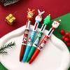 16pcs Christmas Four-color Ballpoint Pens, Santa Claus Decorations, Colorful Christmas Birthday Gifts, Fun Ballpoint Pens