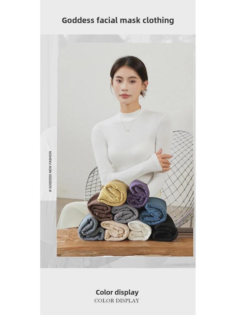 Женская облегающая рубашка с длинным рукавом и полуводолазкой — незаменимый предмет гардероба на осень/зиму в черном или белом цвете